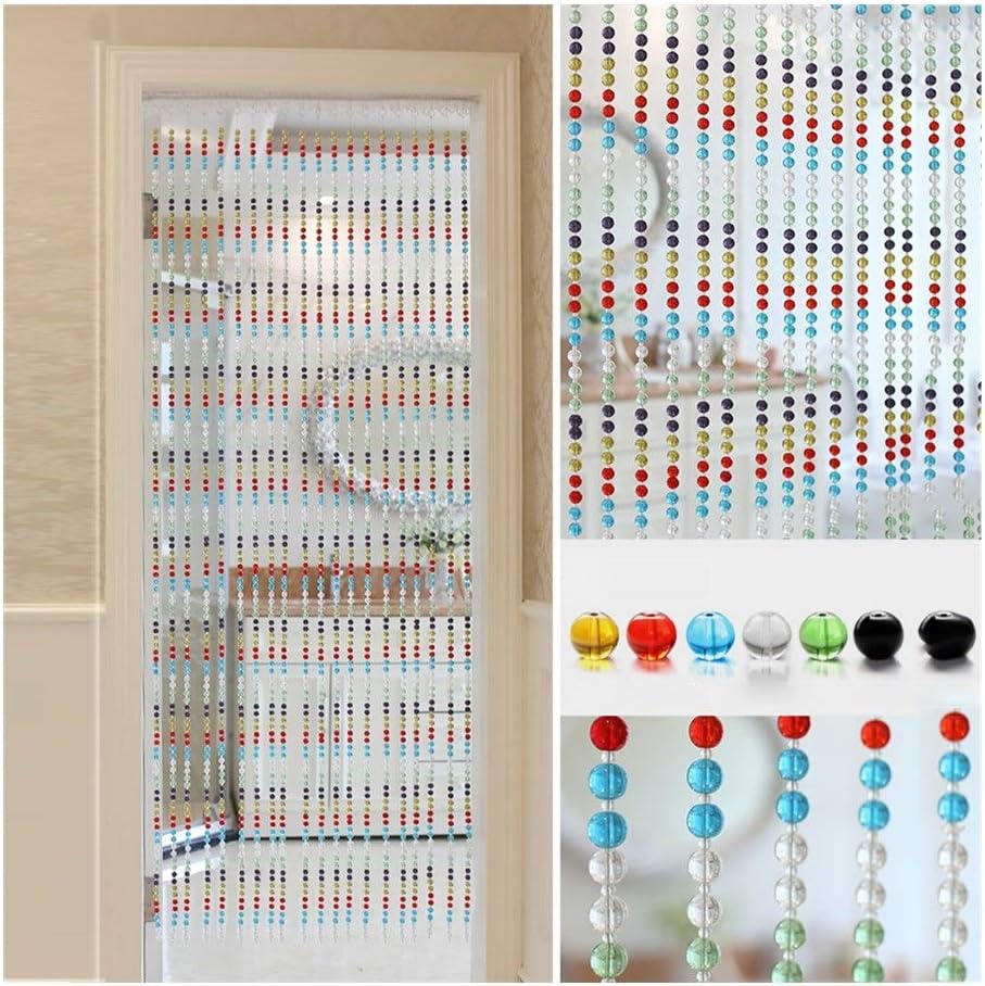Jiajuan カラフル ビーズカーテン 夏 戸口 ぶら下げ ビーズ ベッドルーム キッチン ポーチ パーティション Strands 80x150cm パネル Color Size ホーム 画面 カスタマイズ可能 お得 飾りつけ A