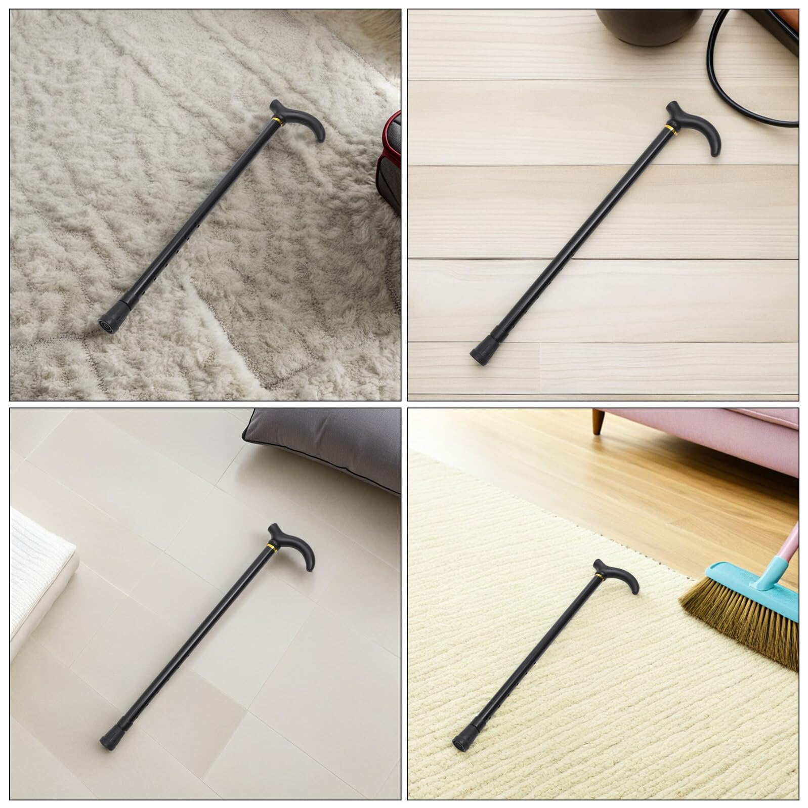 Bastón Plegable de Aleación de Aluminio Ajustable Altura para Personas Mayores con Base Antideslizante y Mango Ergonómico 2 Unidades Ideales para Senderismo Viajes y Paseos