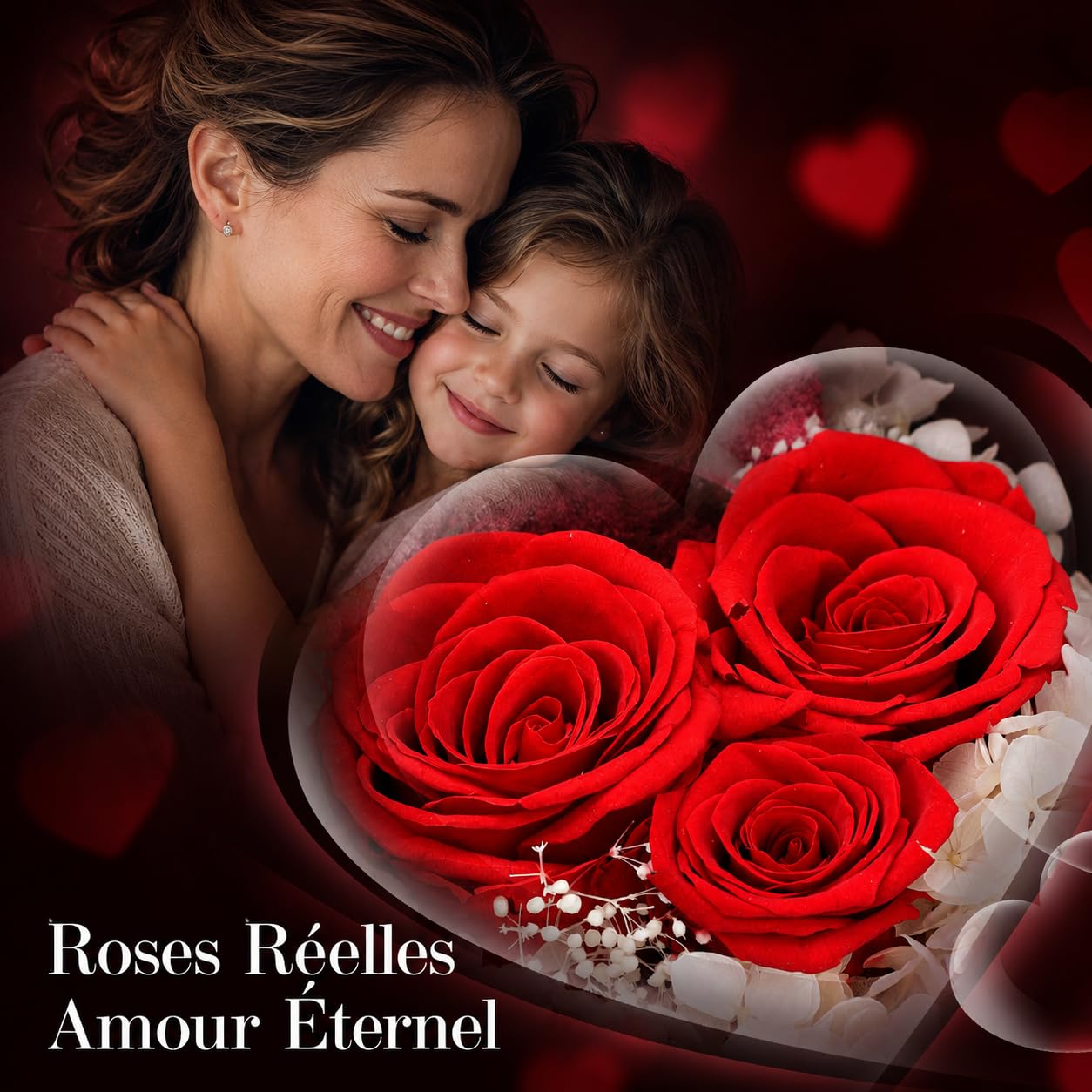 Cadeau Anniversaire Femme, Rose Eternelle avec vec Collier En Argent Sterling et Ours Rose, Cadeaux Romantiques pour Aint Valentin,Anniversaire:Parfait pour Femme,Sa,Copine,Petite Amie et Maman