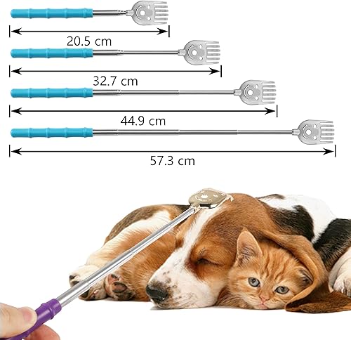 Miniatura 3 de CERRXIAN Paquete de 5 rascadores telescópicos de espalda, rascador de espalda extensible portátil, rascador telescópico de espalda de metal,