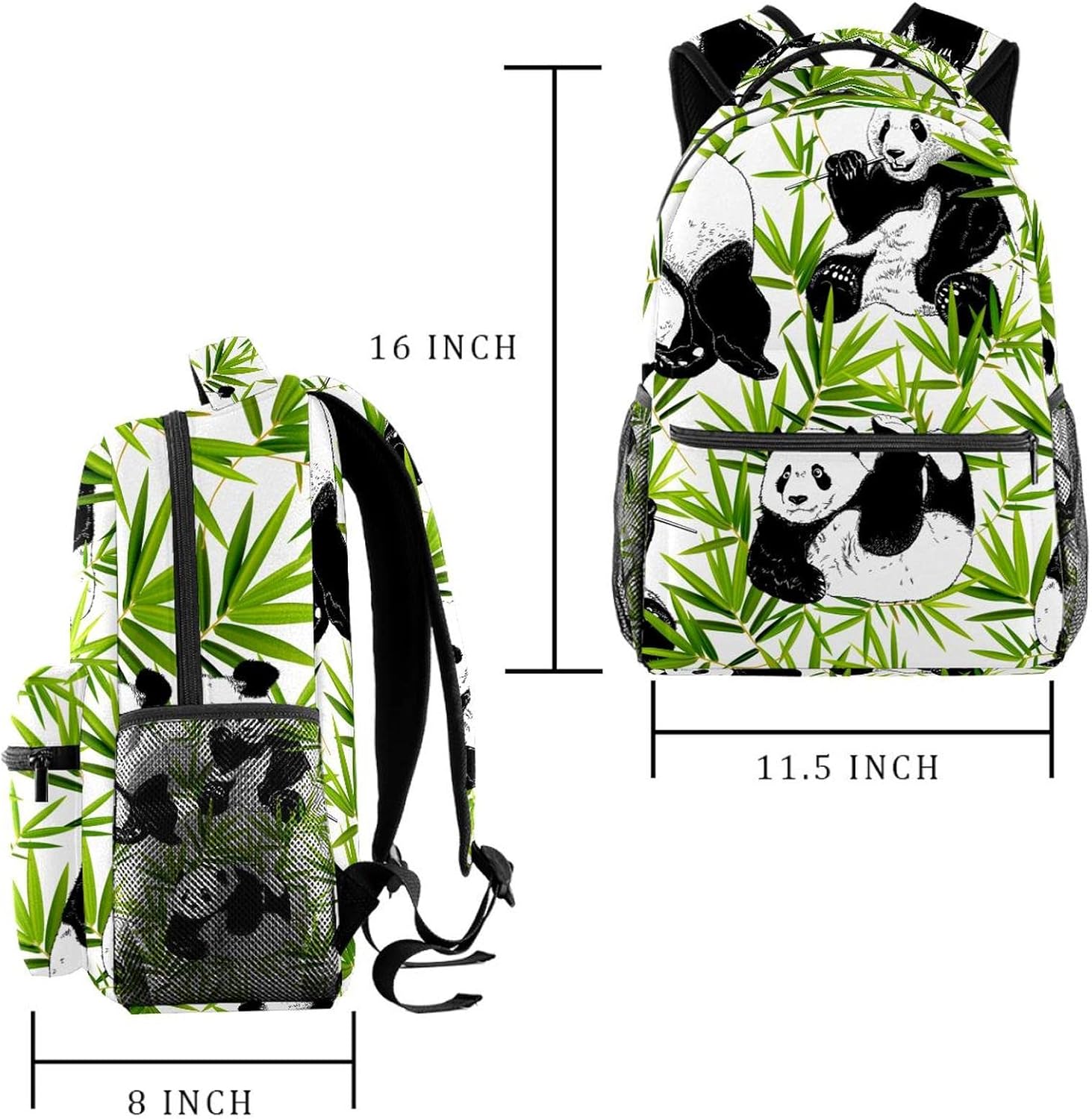 [WOSHJIUK] スクールバックパックトラベルバッグ、紅葉とパンダ、アウトドア ウォーク用デイパック スモール サックパック