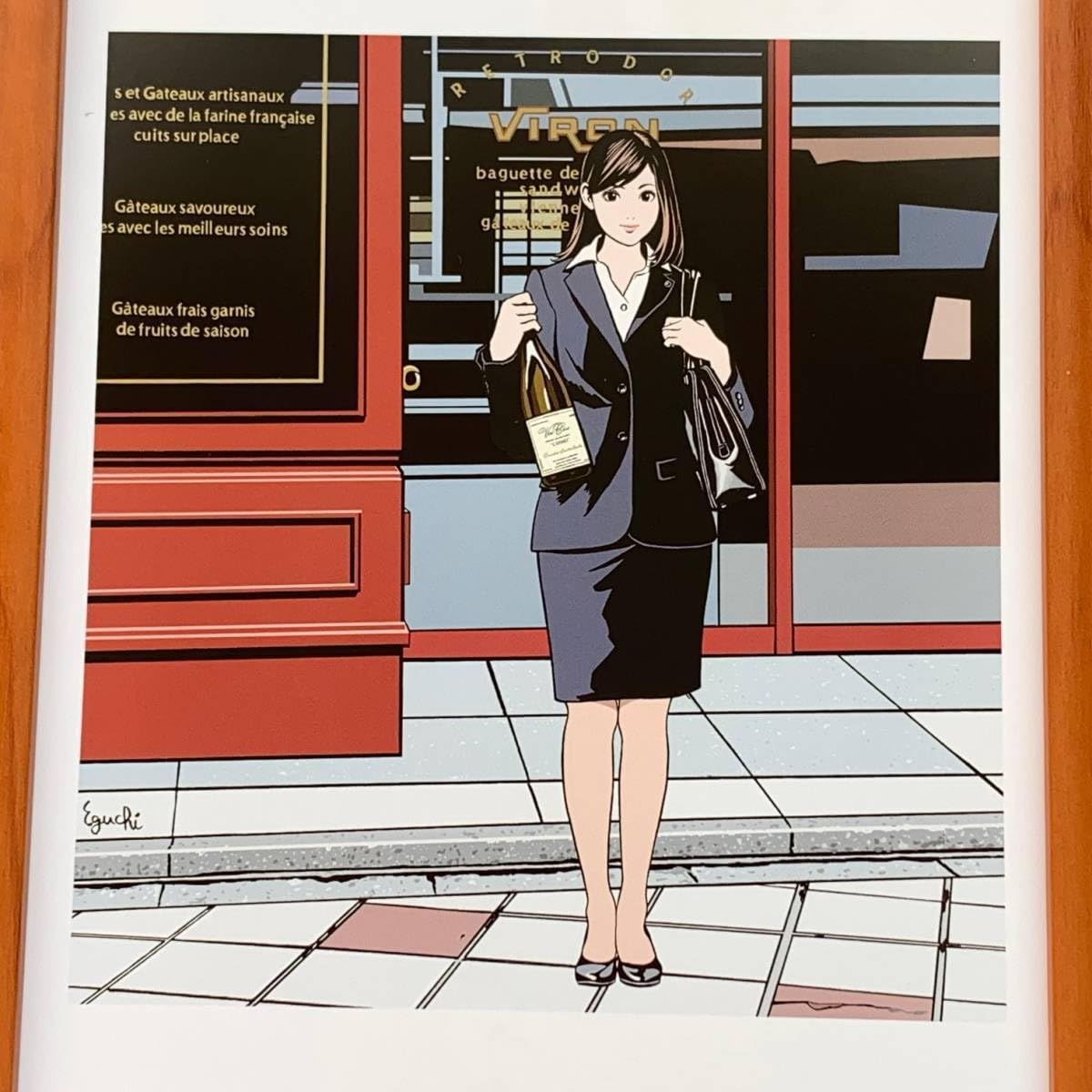 Amazon.co.jp: □江口寿史『VIRONの前で』B5サイズ 額入り 貴重