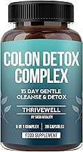 Sash Vitality Colon Detox Complex - 15 Day Colon Cleanse Detox with Probiotics & Psyllium Husk Powder for Gut Cleanse, Constipation, Bloating Relief and Weight Loss - Stool Softener Fibre Supplement