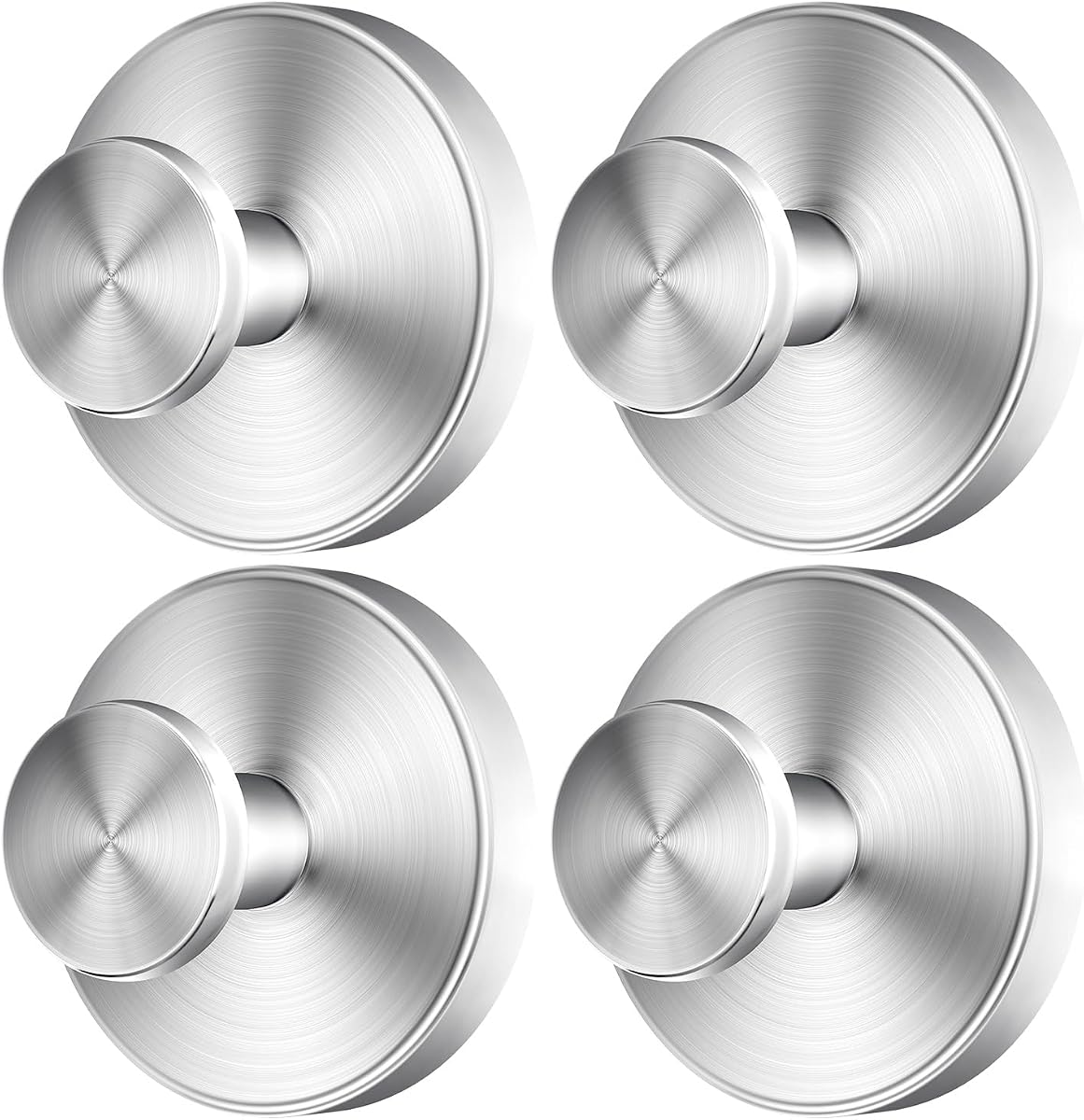 2026 Upgraded Drill-Free Stainless Steel Suction Cup Hooks Multi-Use | Suction Cup Hooks for Shower, Mirror, Wall, Bathroom, Glass, Hanging Towels - 4 Pack