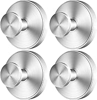 Vista 1 de 2026 Upgraded Drill-Free Suction Cup Hooks, Stainless Steel Suction Cup Hooks for Shower, Mirror, Wall, Bathroom, Glass, Hanging Towels - 4 Pack