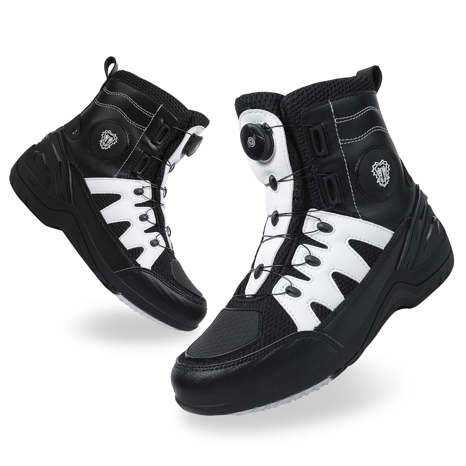 Scarpe Moto Uomo, Stivali Moto Uomo Impermabile Traspirante con Scarpa ATOP, Antiscivolo Scarpe da Equitazione Stradale con Supporto alla Caviglia