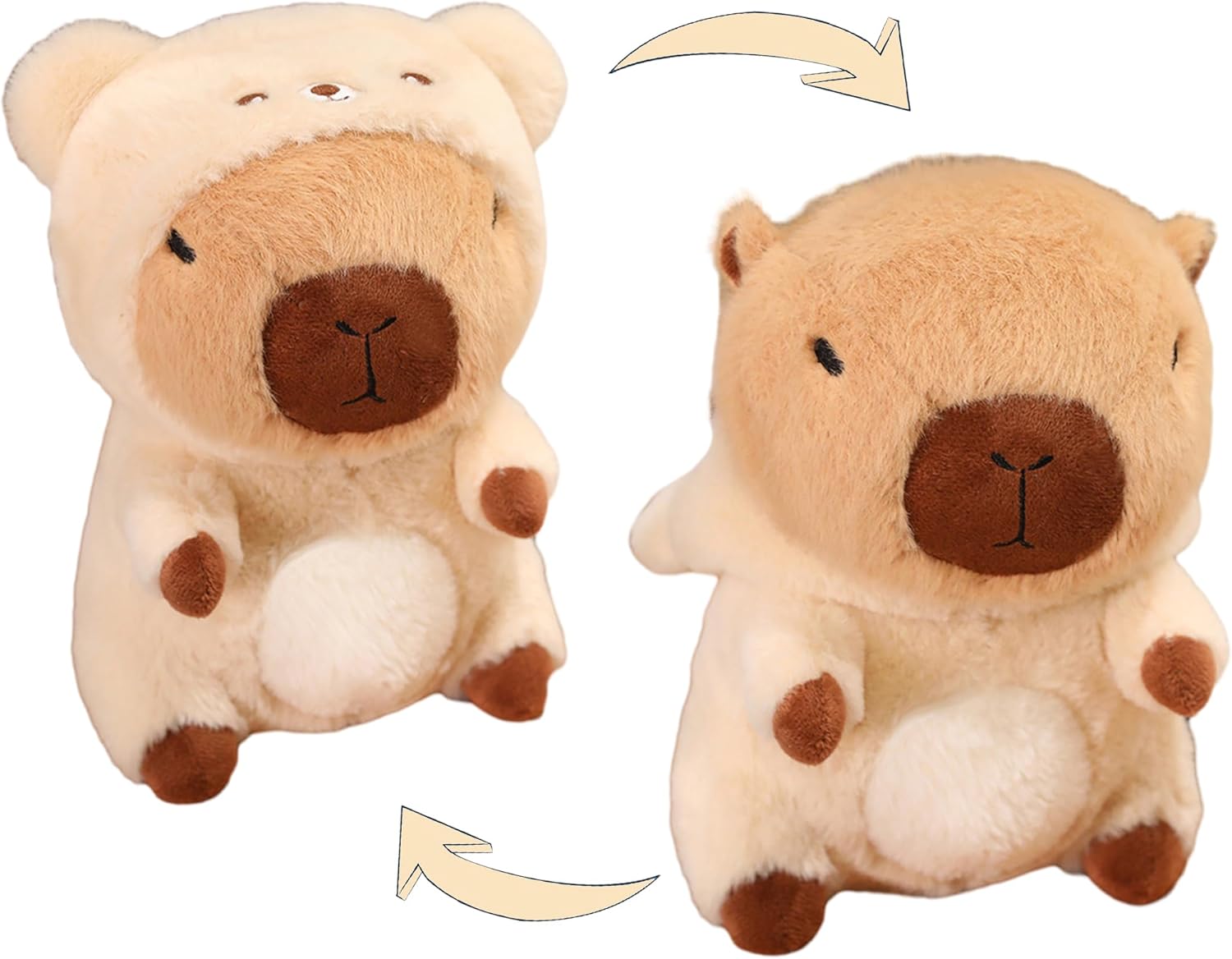 Capybara - Bear Stuffed Animal Capybara Wearing Beige Bear Costume Plushies Dressed as Cute Funny Plush Toys for Kids Stuffed Animals Gift for Lover 10 Inch