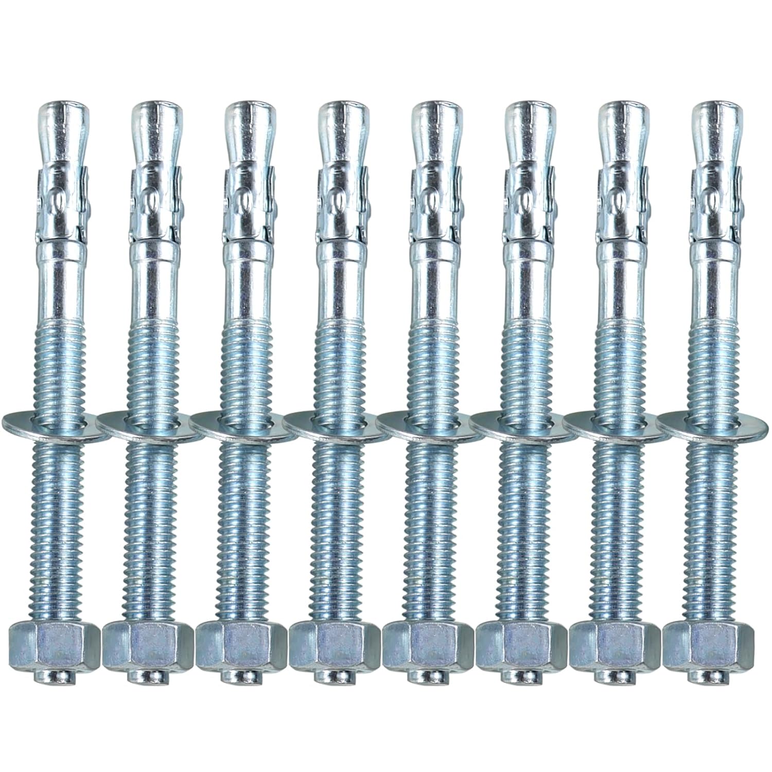 1/2"x4"Wedge Anchors by Zinced of Heavy-Duty Fastener for Cement and Concrete (16pcs Pack)