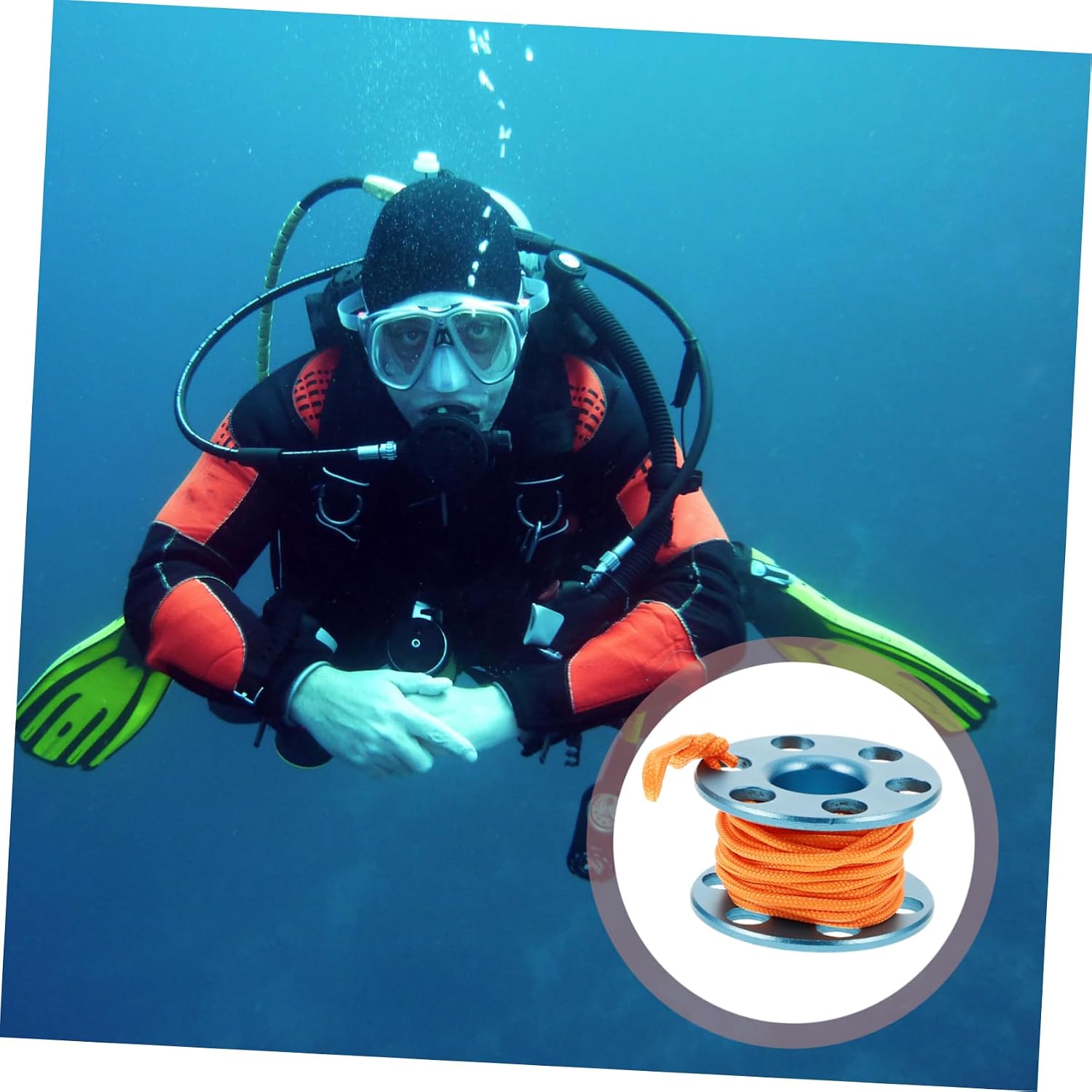 POPETPOP Scuba Diving Finger Spool Dark Feature Compact Reel Pendant for Underwater Navigation and Exploration for Diving Adventures