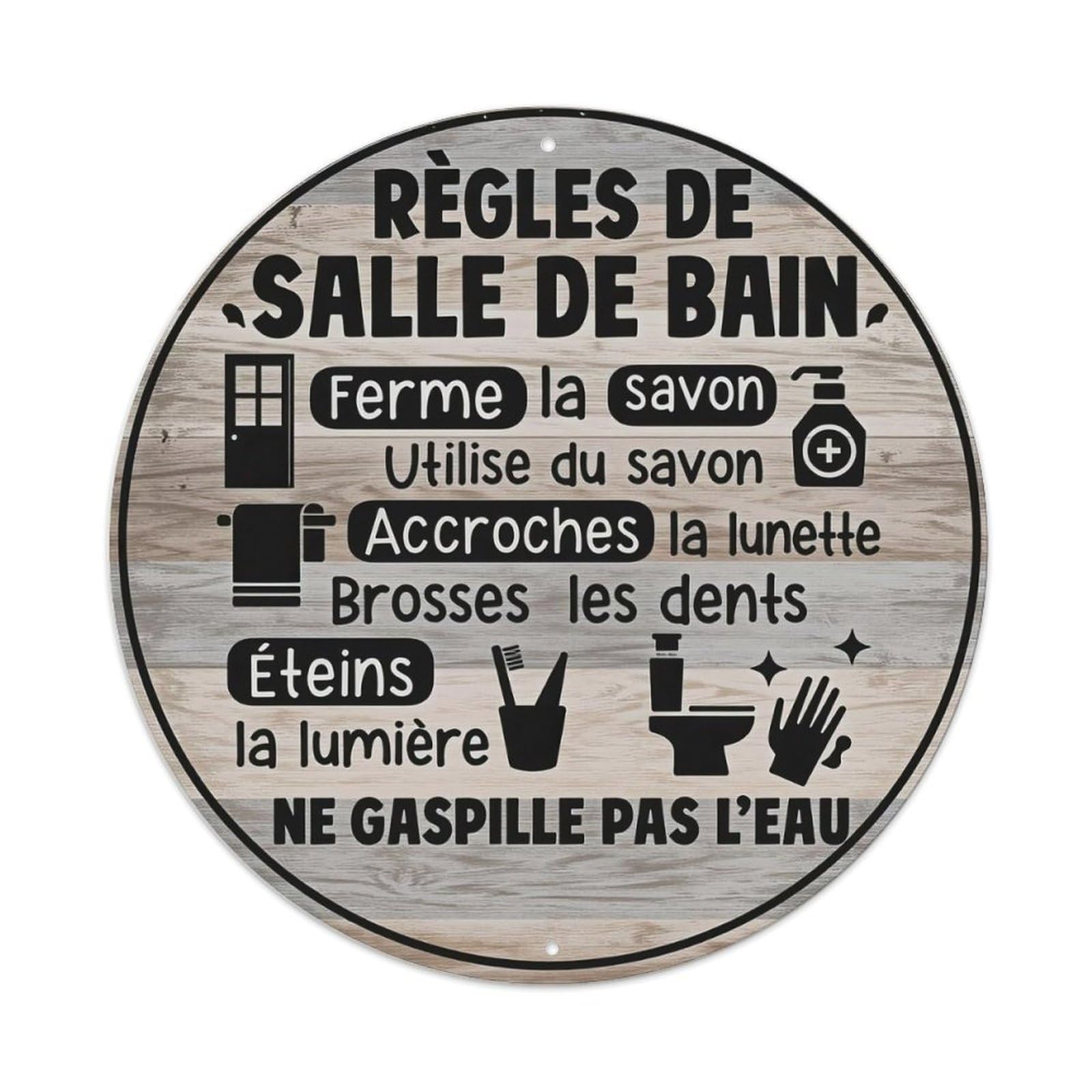 Rules Of Bathroom Signs Metal Tin Sign