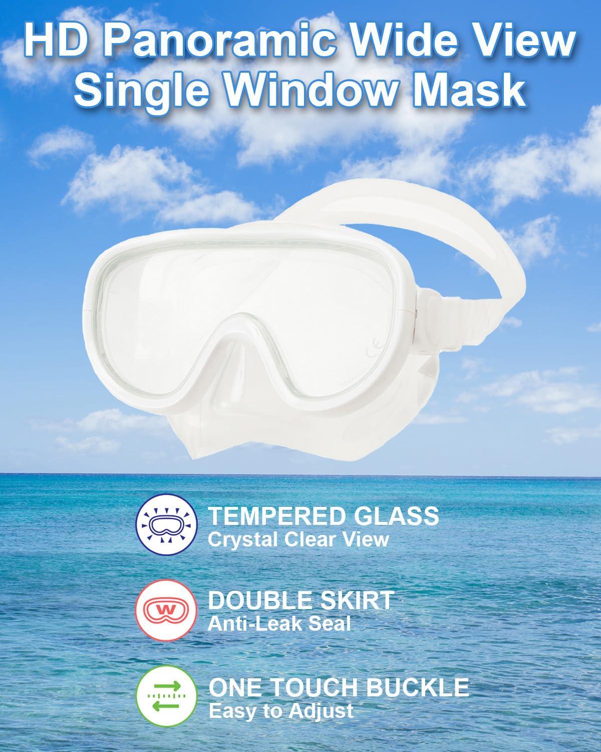 Adulti Single-Window Maschera e boccaglio Combo Set