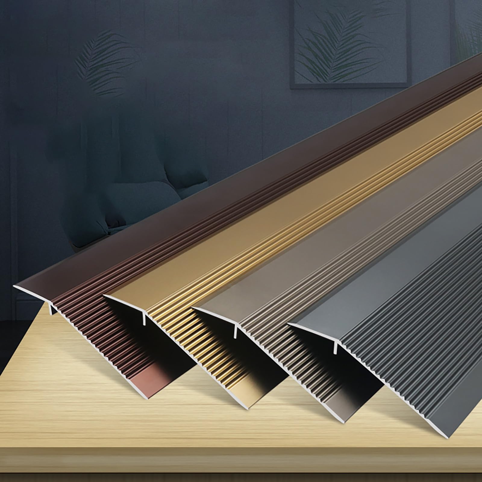 PLONARFIX Aluminum Floor Transition,metal Transition Strips For Carpet,metal Transition Strips For Carpet To Tile Flooring,aluminum Floor Transition Strip(Gun grey)