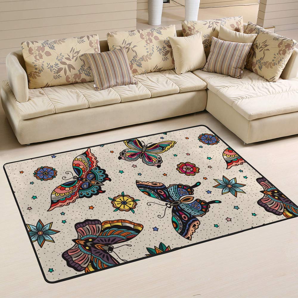 Tapis salon têtes de chat noir pour créer un coin chambre cosy Ruchen