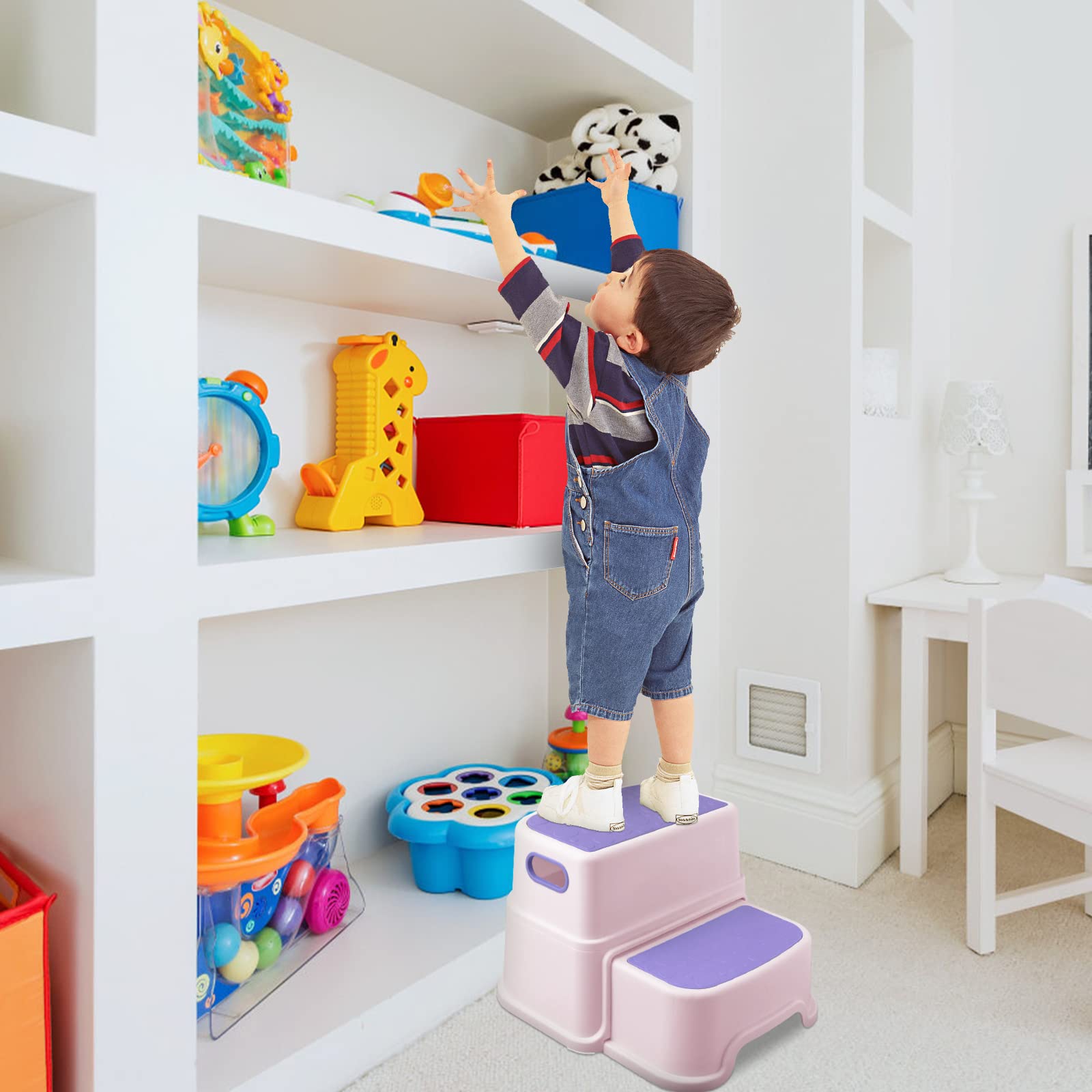 Escabeau En Plastique Pour Enfants, Anti-dérapant, Pour Salle De Bain Et Toilettes, Escabeau En Forme De Cartoon, Empilable Pour Bébé