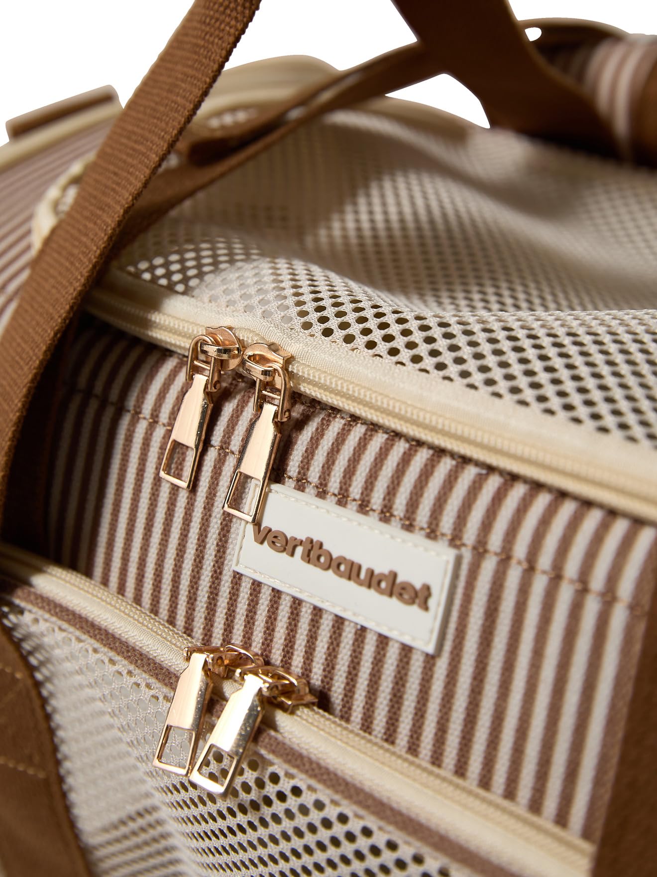 VERTBAUDET Sac à Dos Transport Animal rayé Beige TU