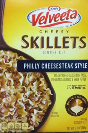 Kraft, Velveeta, Cheesy Skillets, Philly Cheesesteak, 12.2oz Box Pack of 4
