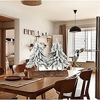 Vista 6 de Mini árbol de Navidad de mesa, árbol de Navidad de escarcha de nieve simulada, 2 piezas conectadas de 7.87 pulgadas, árbol de Navidad de pino