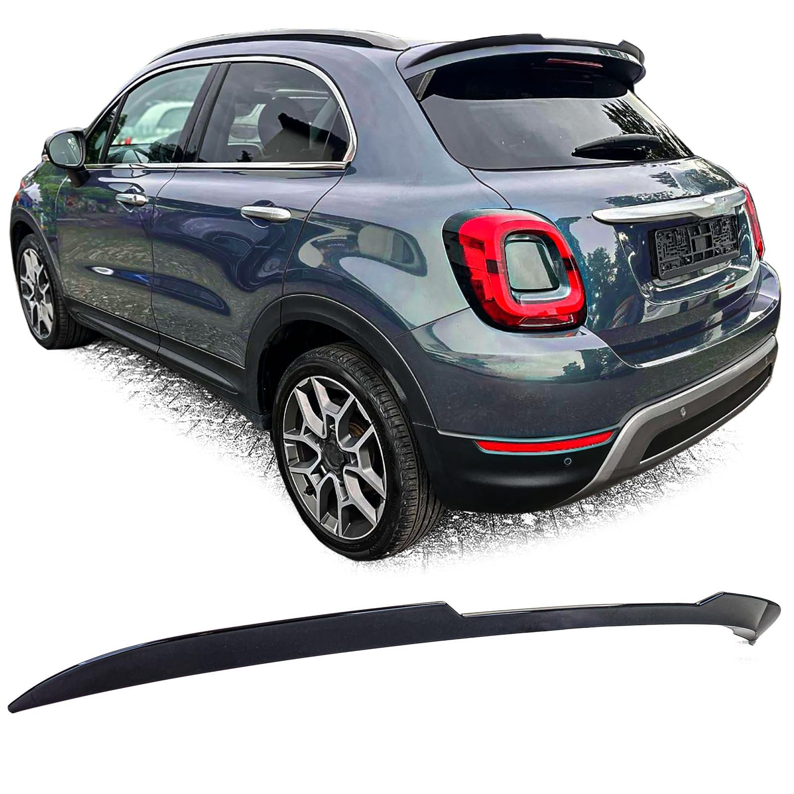 YPSQQHD Car Rear Spoiler Splitter, Rear Trunk Boot Lip Wing lid Spoiler ABS Exterior Accessories, Compatible with FIAT 500X ab 2014