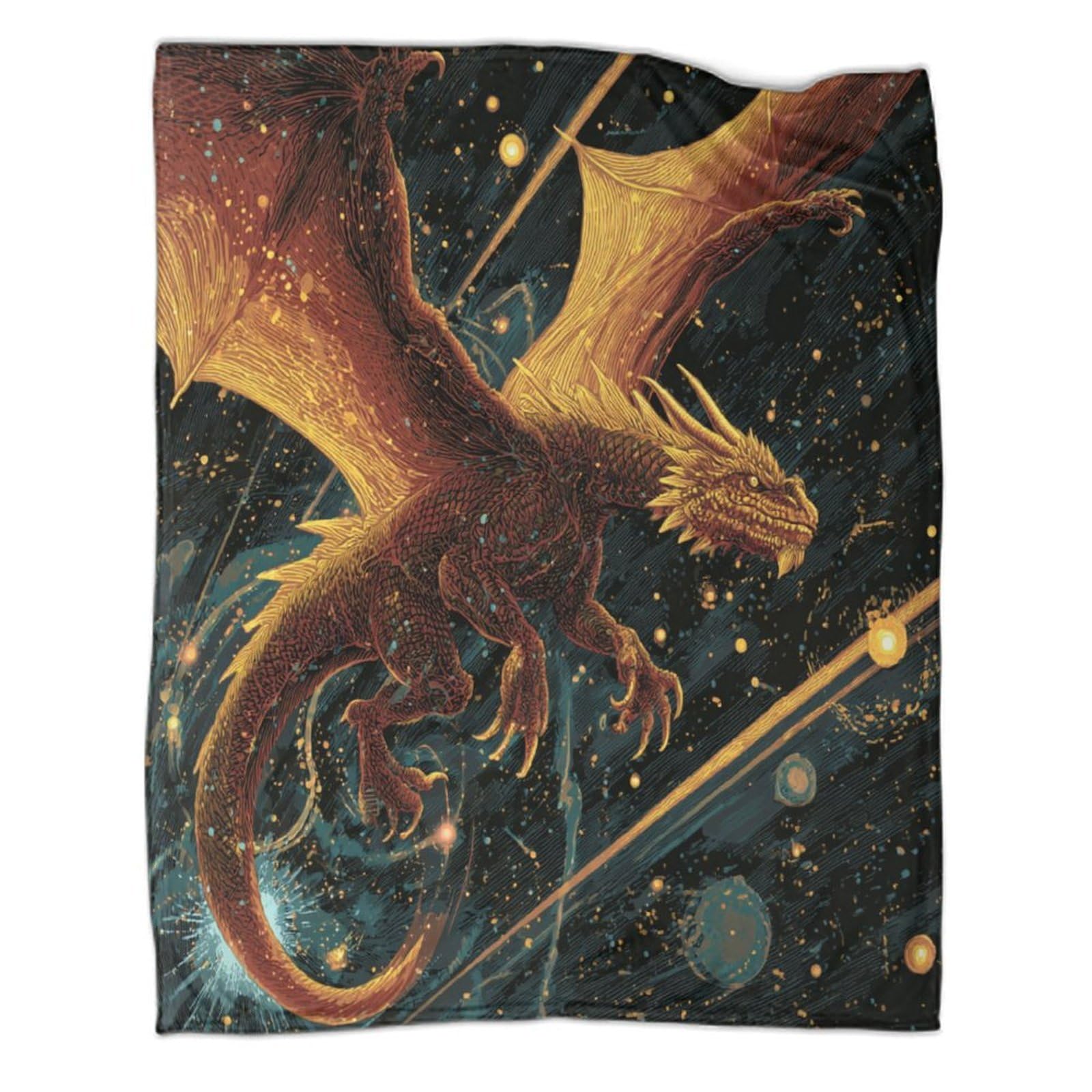 kaiyun Dragons Flying in Space Throws And Patchwork Quilts,40x50inch(100x130cm),Soft Blanket with Pattern