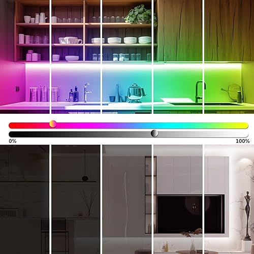 Miniatura 3 de phopollo COB - Tira de luces LED, multicolor, 576 LEDsm de alta densidad, flexible, 24 V, con control de RF y aplicación, luces LED para dormitorio,