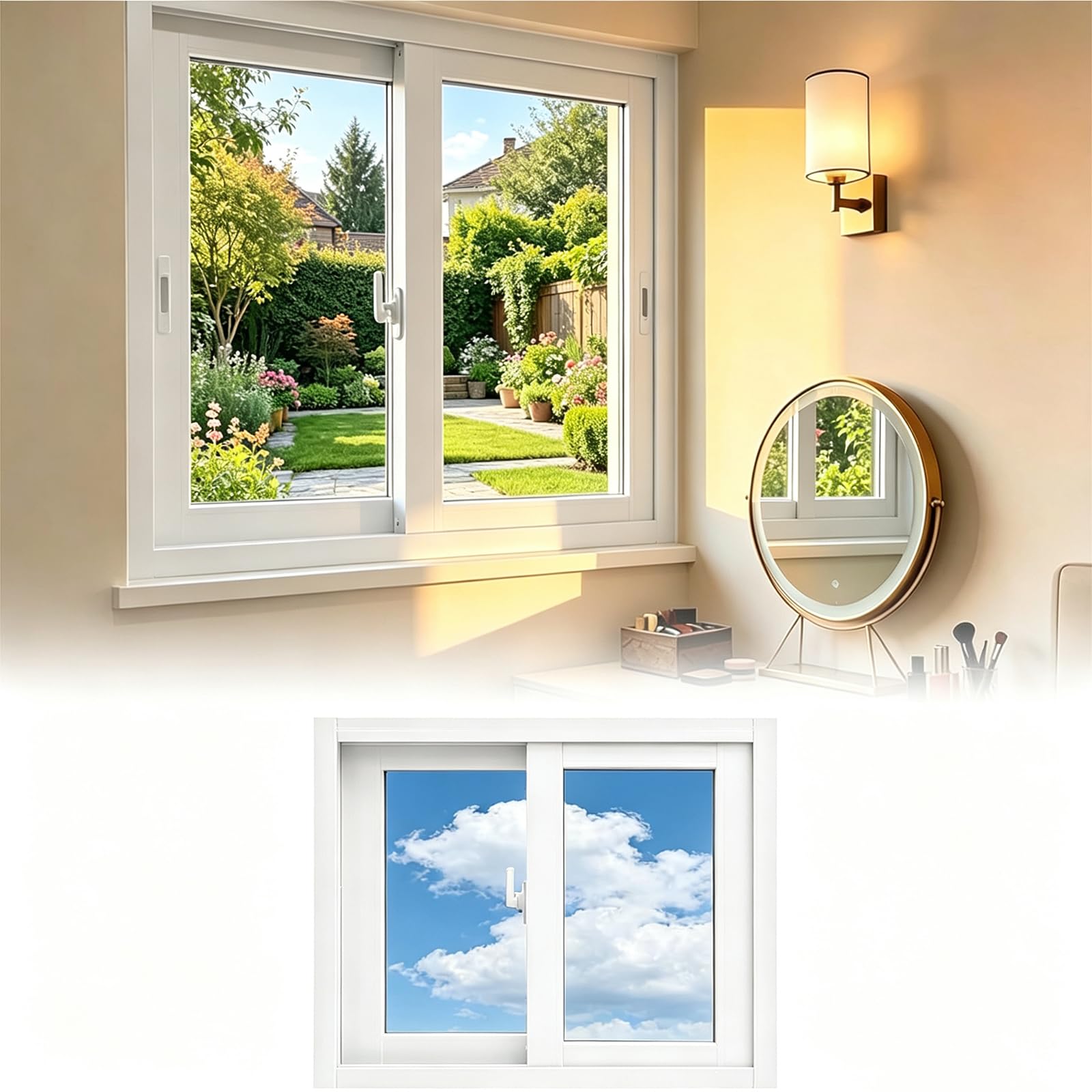 Ventana para sótano con aislante térmico moderno y doble vidrio