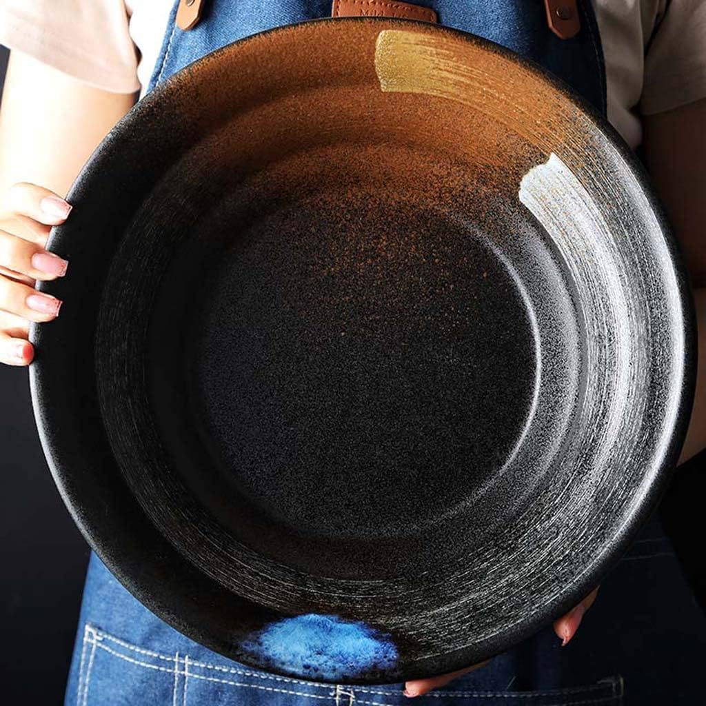 Ceramiczna ponadwymiarowa miska do sałatki, głęboka miska do zupy, idealna do kiszonej kapusty i dań rybnych, japoński kreatywny design, duży rozmiar do restauracji i użytku domowego