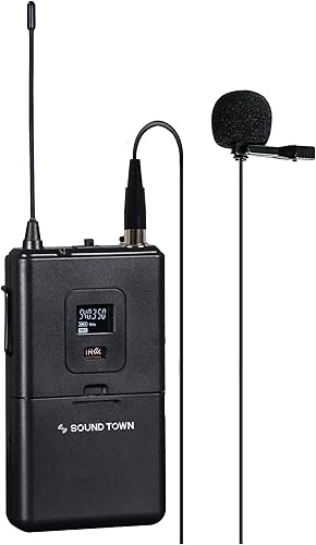 Miniatura 5 de Sound Town Sistema de micrófono inalámbrico UHF de metal de 200 canales con 1 micrófono de mano, 1 micrófono de solapa y escaneo automático para