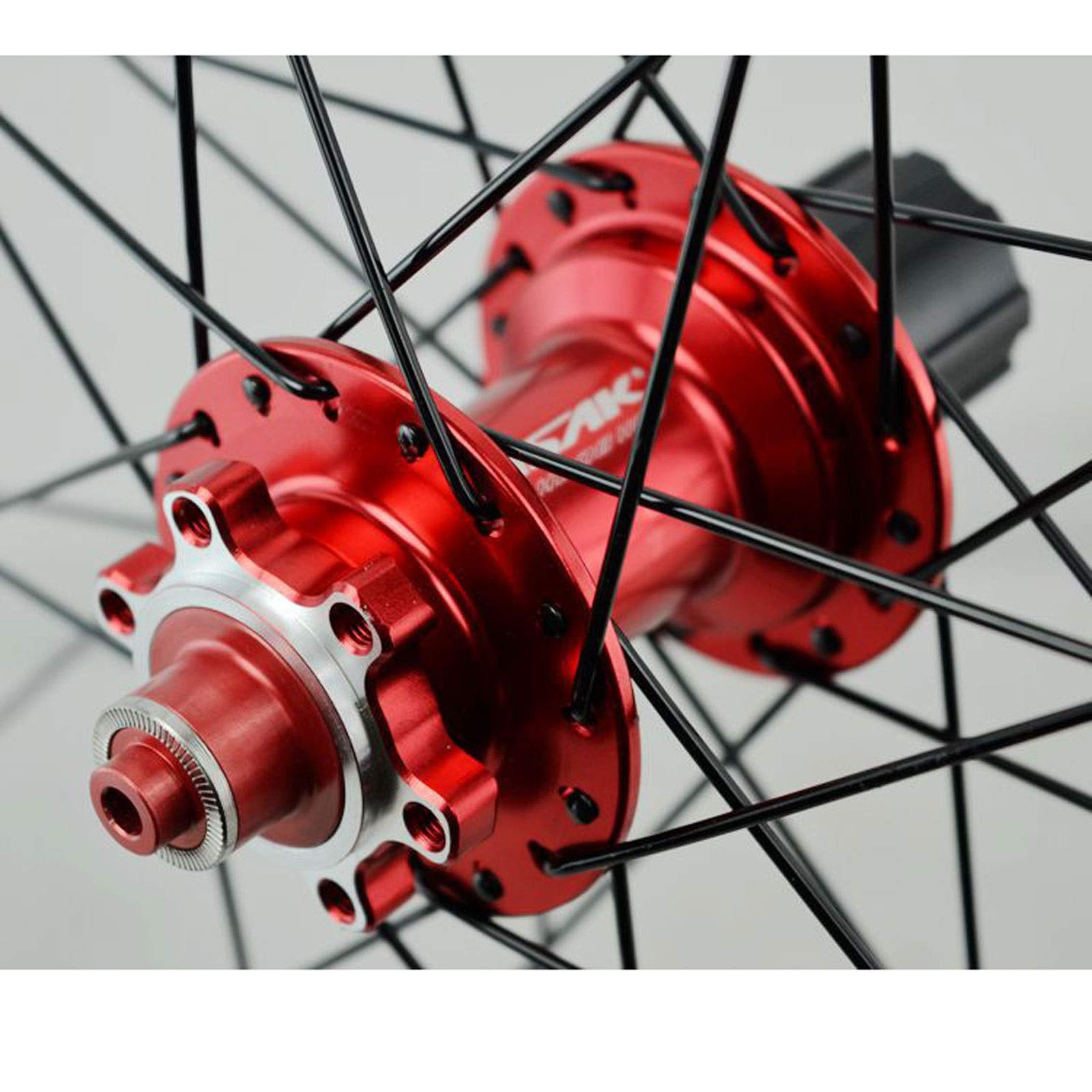 Zestaw kół rowerowych 26/27,5/29", felga aluminiowa o podwójnych ściankach, przednie koło z 2 łożyskami, tylne koło z 5 łożyskami, 7-12 biegów, szybkozamykacz.