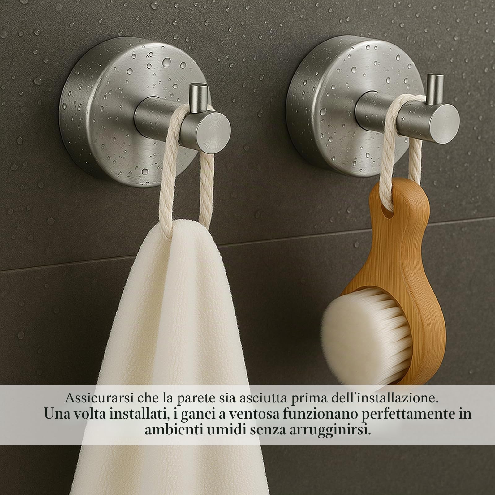 Gancio Ventosa Per Doccia, Bagno, Cucina, Porta In Vetro, Specchio, Piastrelle – Porta Asciugamani Bagno Per Bagno Per Loofah, Asciugamani, Cappotti, Accappatoi Fino A 7 Kg (2 Pezzi)