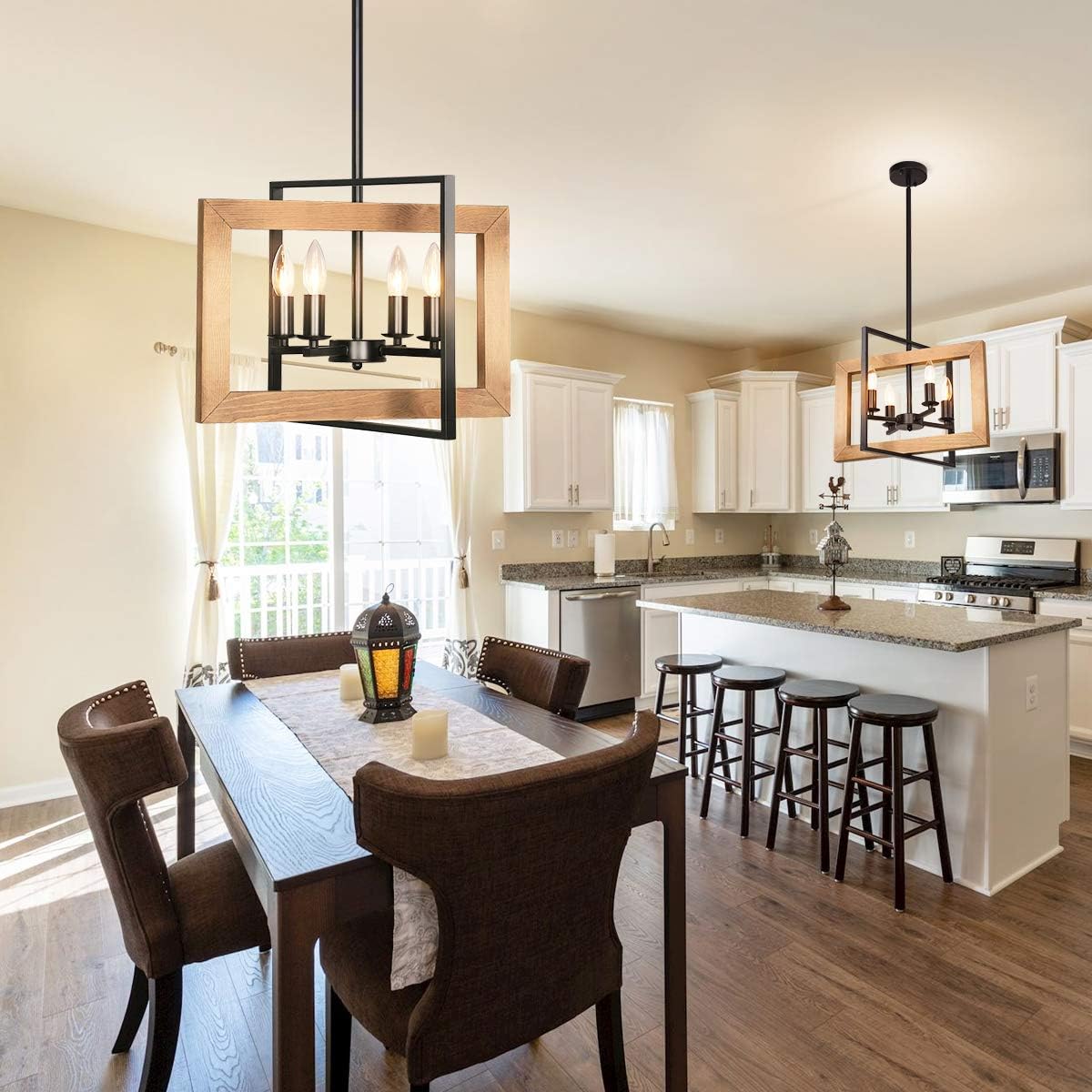 40% оƒƒ Dіѕсоunt Merbotin Rustic 4-Light Dining Room Hanging Light, Farmhouse Metal Ceiling Pendent Light for Kitchen Island, Dining Table, Living Room