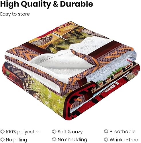 Miniatura 2 de Manta de tractor rojo, manta de cosechadora de granja, ultra suave y cómoda, manta de franela con texto en inglés "Just A Boy Who Loves Tractors",