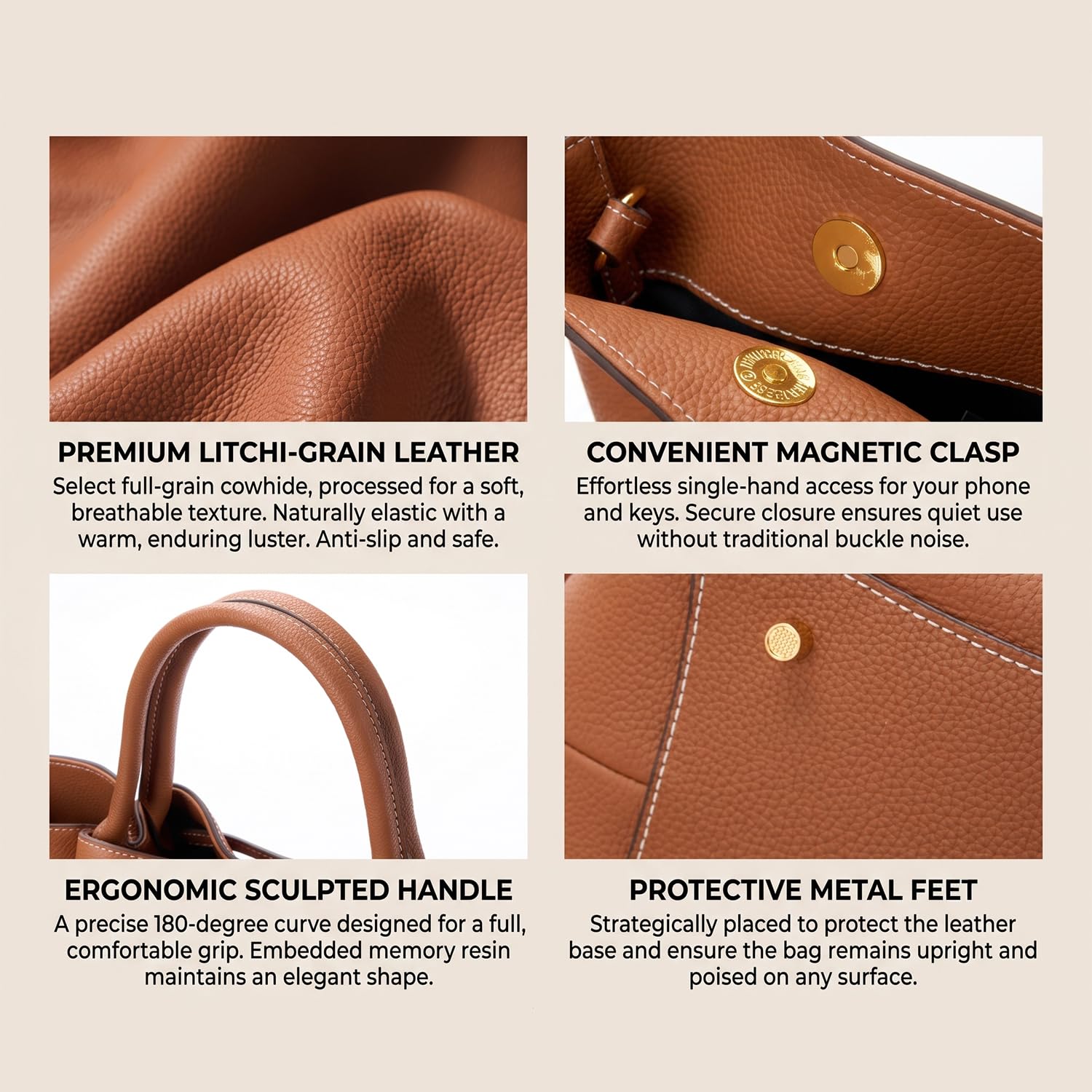 Bolso Dumpling de Cuero Genuino para Mujer Bolso de Mano Gran Capacidad Elegante Bolso Hobo Media Luna para Trabajo Oficina y Diario Negro