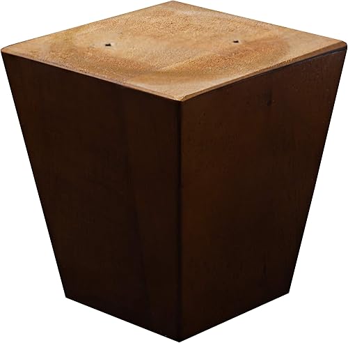 Miniatura 3 de Patas para muebles, sofá otomano y silla de 4 pulgadas de repuesto de pies de madera, juego de 4 pies cuadrados de pirámide cónicos (nogal)
