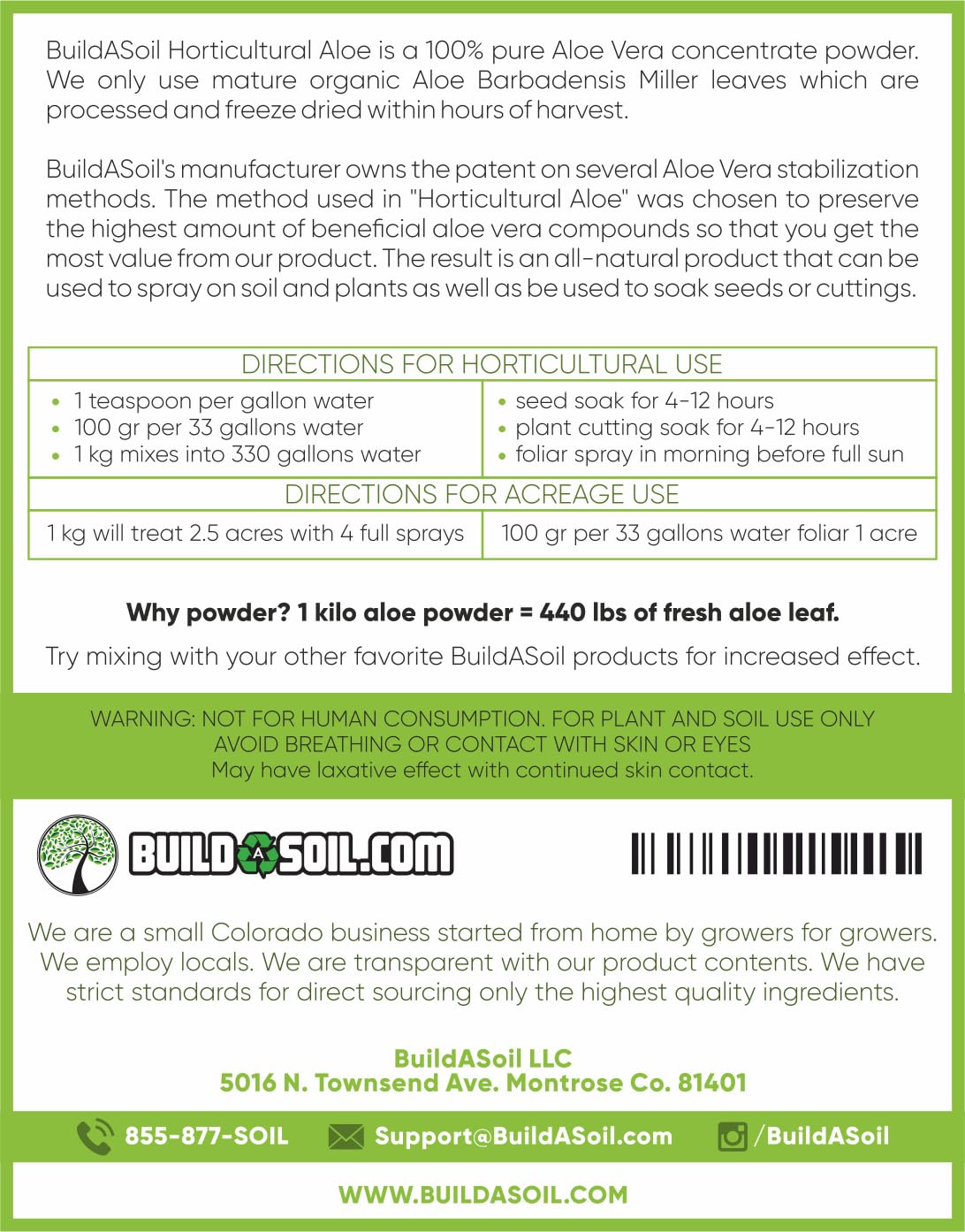BuildASoil Horticultural Aloe (1 Ounce)
