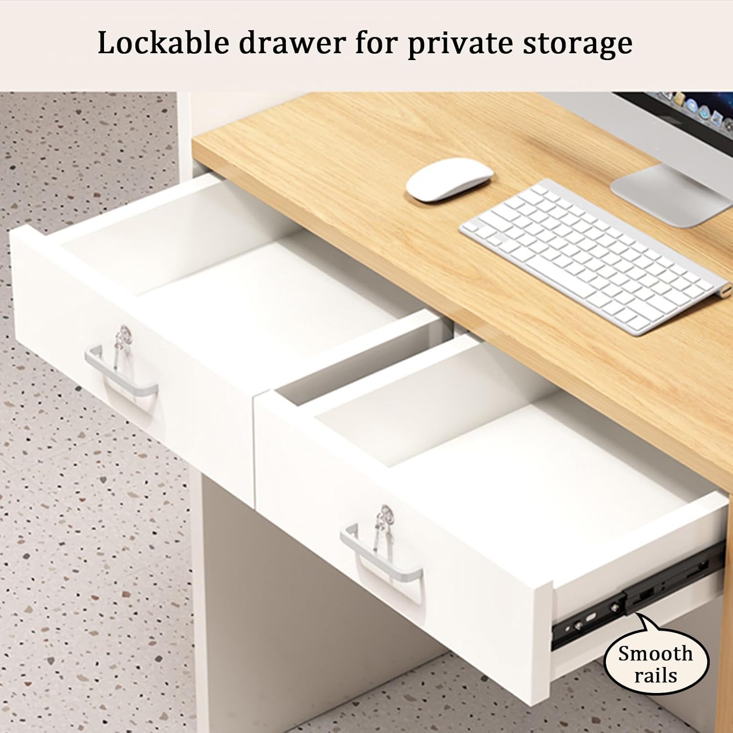 YVYKFZD Reception Desk, Reception Counter Desk with LED Lights and Lockable Drawers, Wooden Front Desk Reception, Retail Checkout Counter Table for Salon Spa, Lobby(Almond Yellow 2,L 80cm/31.4")