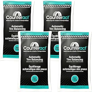 Counteract 5OZ-B4 Centrifugal Force Tire/Wheel Balancing Beads - Off-Road Vehicles, Light Duty Truck Tires, (4) 5oz Balance Bead Bags, (4) Valve Caps and Cores