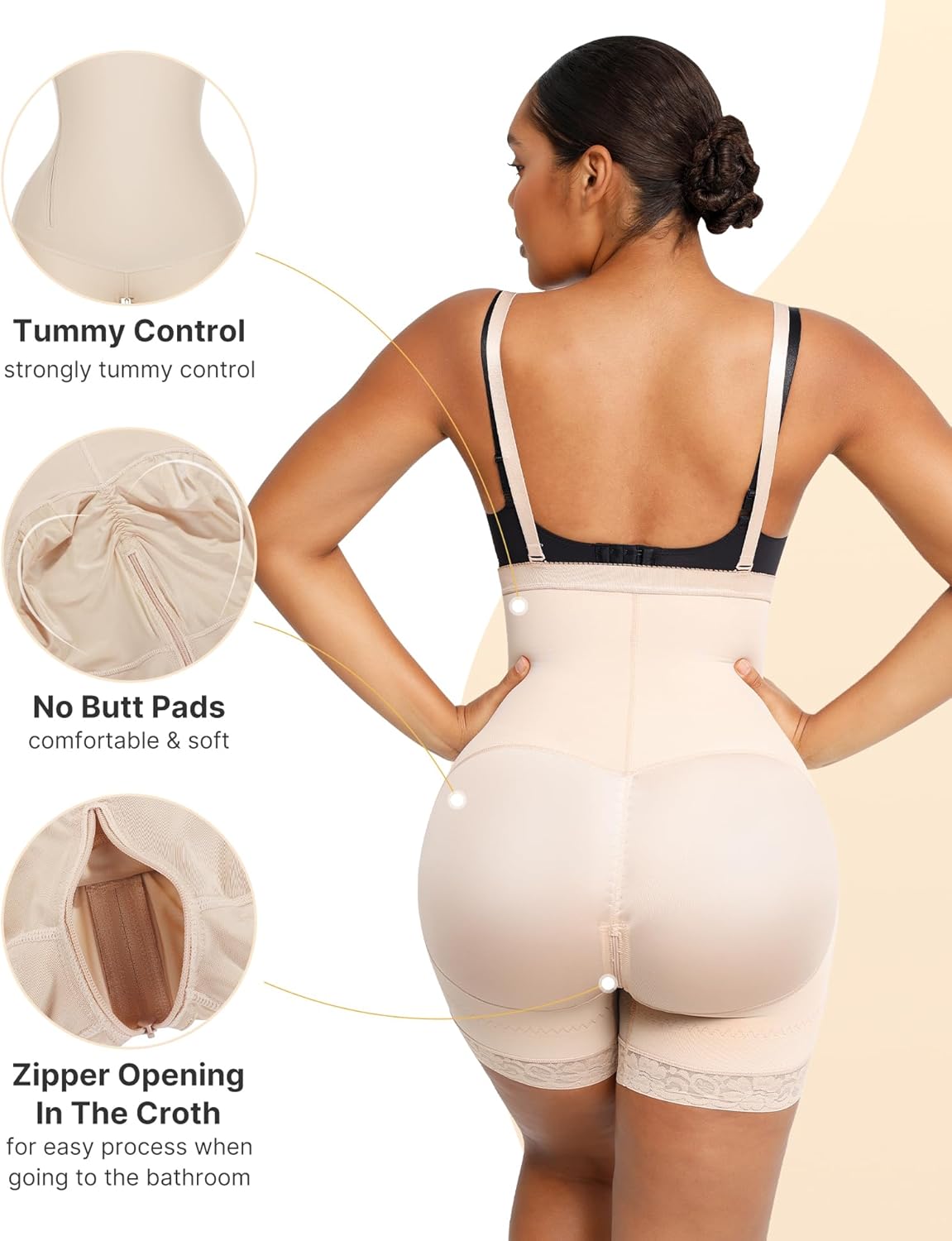 SHAPELLX Tummy Control Shapewear Faja Colombianas Side Zipper Body Shaper Plus Size Postpartum Bodysuit With Butt Lift - Image 3