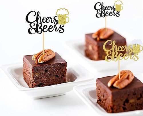 Miniatura 29 de Ercadio Paquete de 24 adornos para cupcakes de Cheers and Beers con taza de cerveza con purpurina para cupcakes, baby shower, cumpleaños, cervezas
