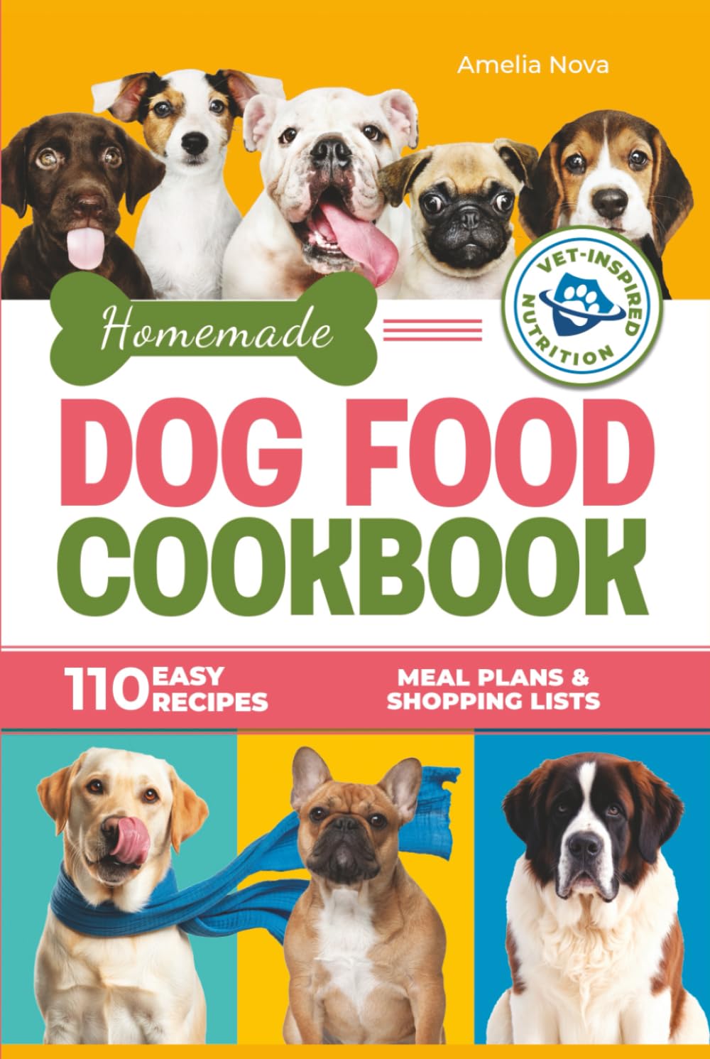 Homemade Dog Food Cookbook: 110 Easy and Nutritious Recipes for Every Dog, Supporting Balanced Meals, Healthy Eating Habits, Meal Plans & Shopping Lists