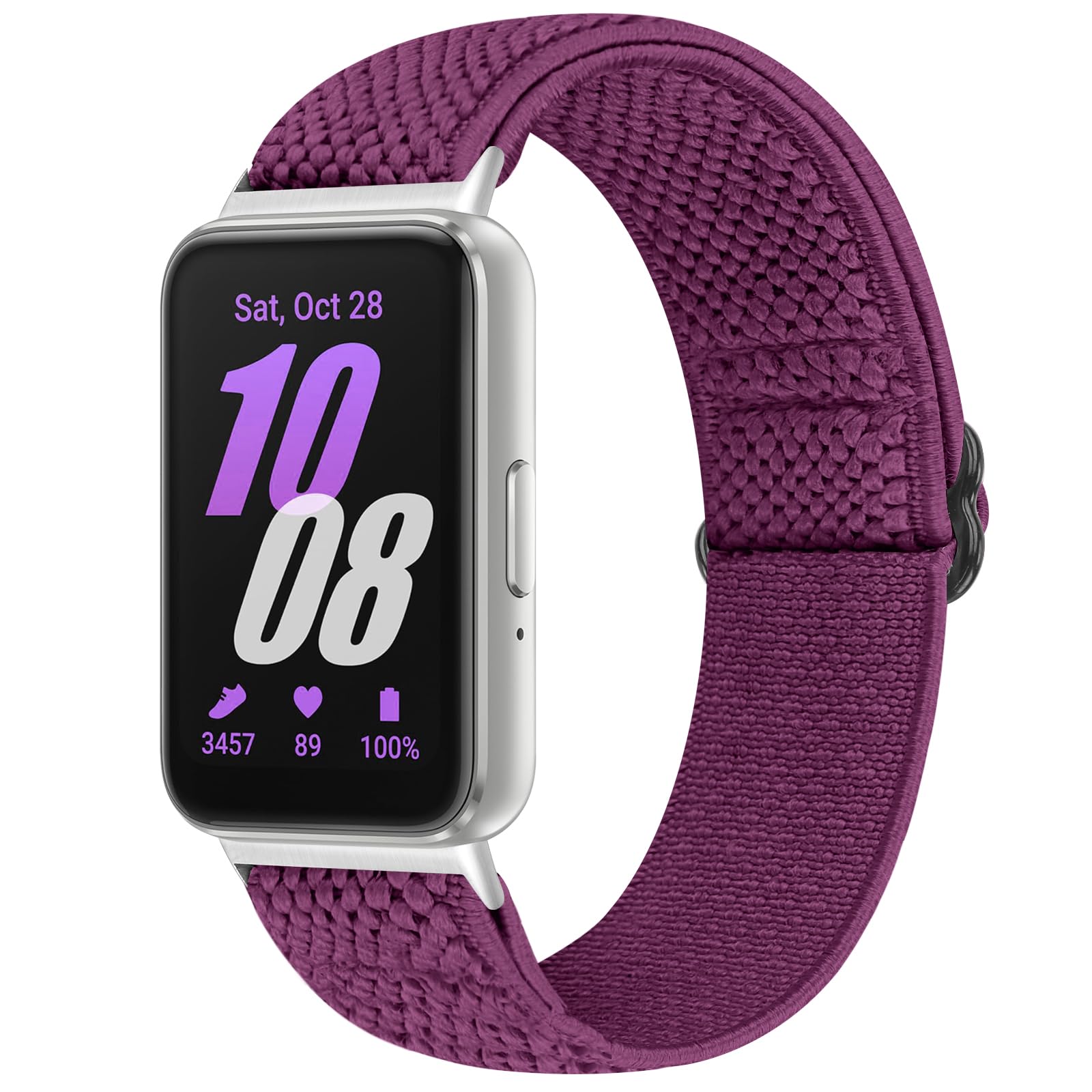 Yunshare Elastic Nylon Wristband Compatible with Samsung Galaxy Fit 3, Adjustable Stretchy Nylon Replacement Strap for Galaxy Fit3 SM-R390 for Men and Women, 145 mm ร 250 mm, Nylon, No gemstone