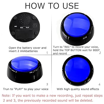 6 Colors Dog Buttons For Communication, Record & Playback Recordable Answer Buzzers, 30 Second Dog Buttons Pet Training Buzzer, Game Show Buzzers, Perfect For Family Game Study Office