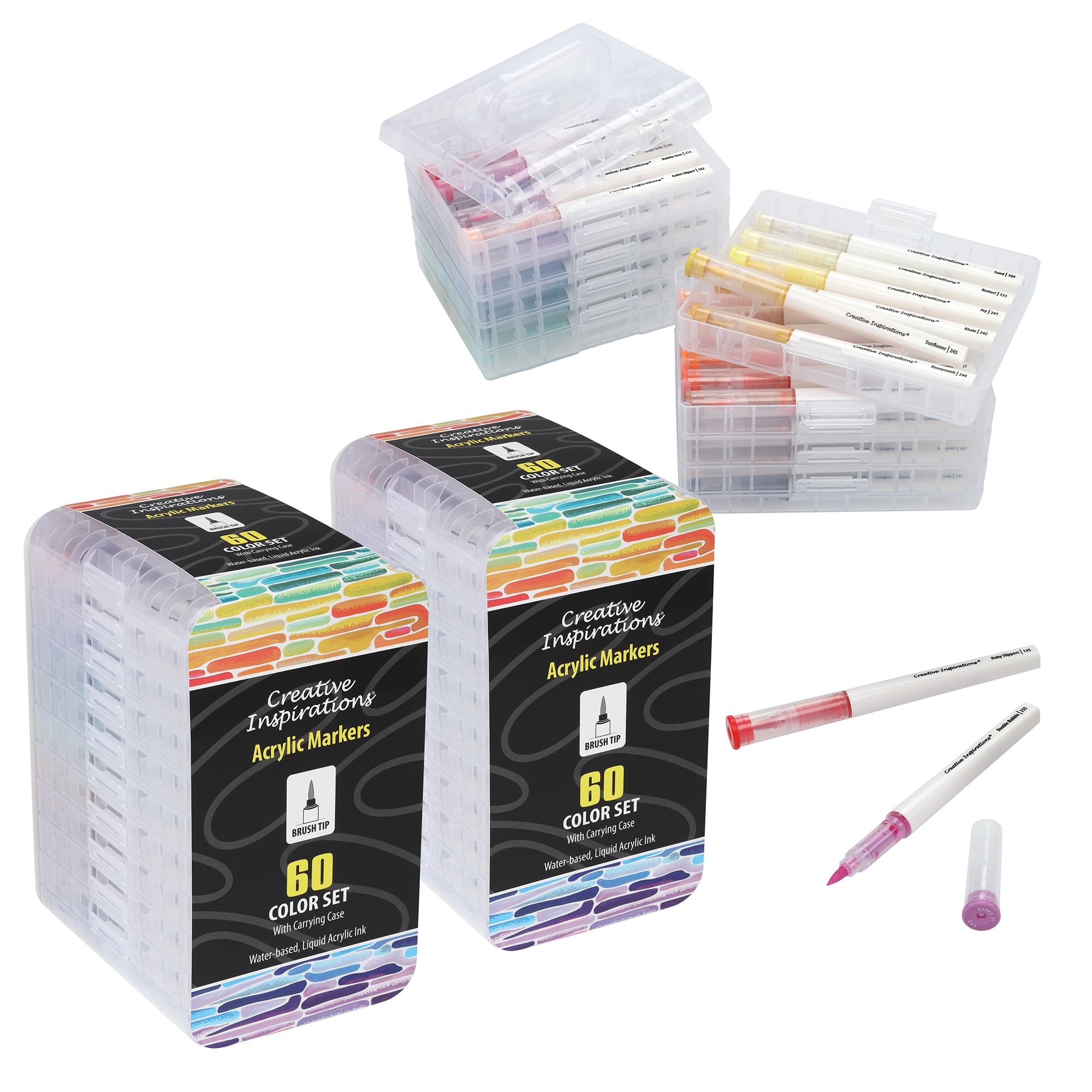 Acrylic Paint Markers Set - 60 Colors, 12 Pack