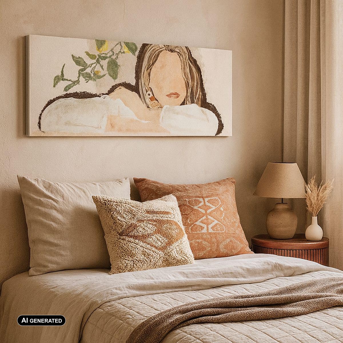 ARTTOR Cuadro Decorativo 100x40cm Moderno Panorámico Flores Personas - 6027