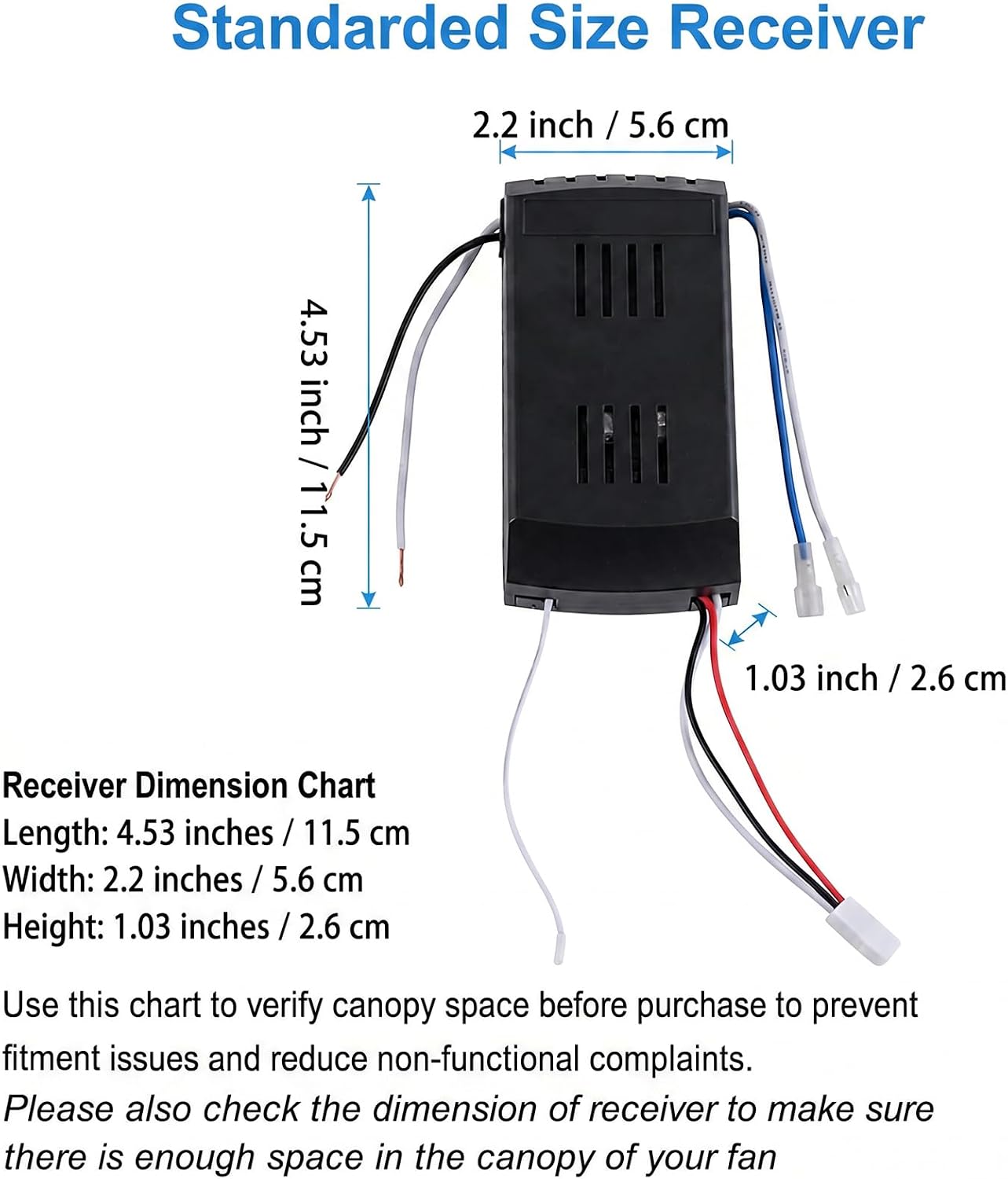 uaelua DC Ceiling Fan Remote Control Kit, 6 Speed DC Ceiling Fan Controller | Replacement Kit with Receiver, 1/2/4H Timer, Reverse, Light On/Off, Ceiling Fan Control Module for 24V DC Fans Only