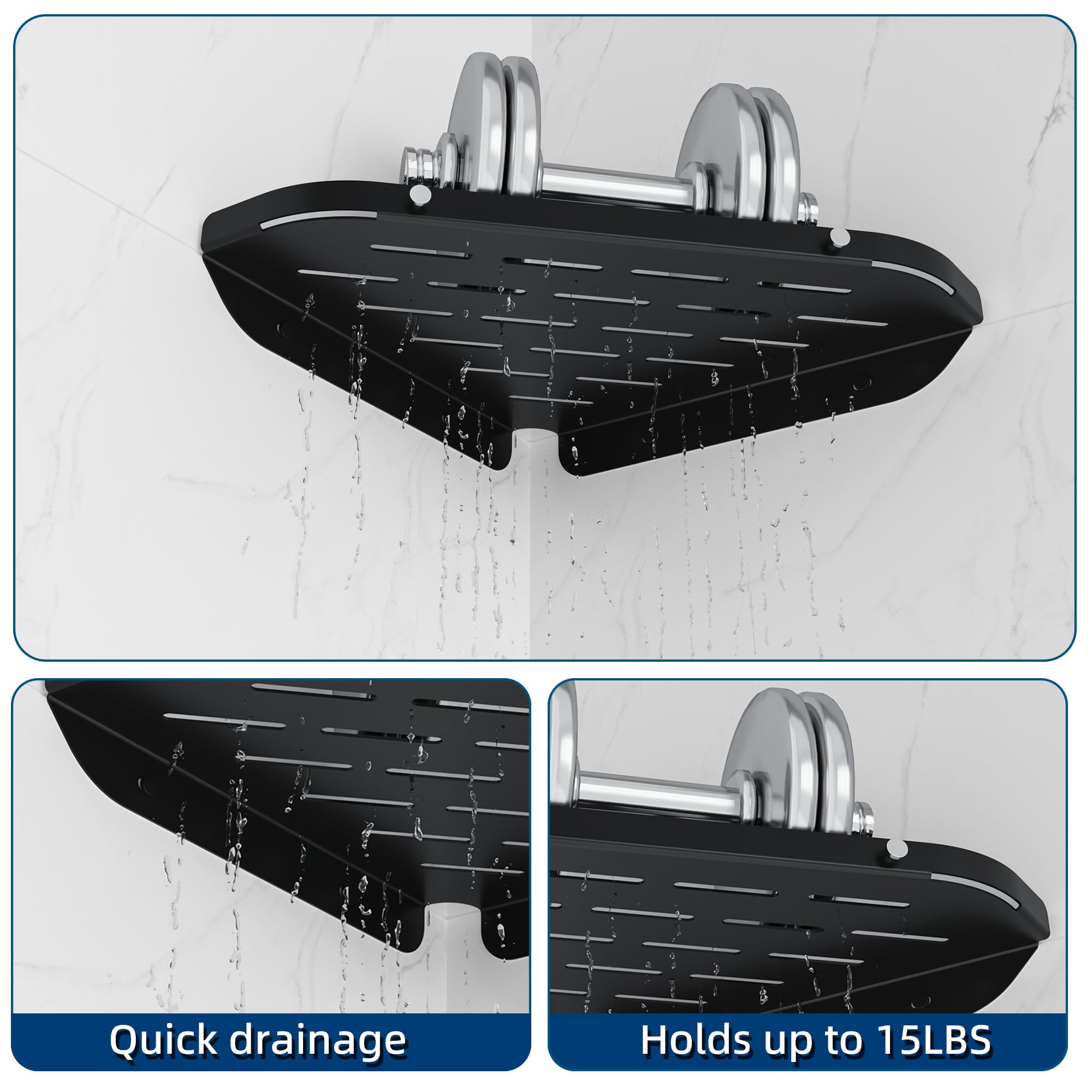 Neodrain 18X12 Inch Matte Black Double Shelf Philippines | Ubuy