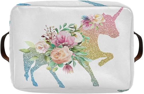 Miniatura 9 de Beautiful Colofrul Kawaii unicorns Magic Horse towel foldable storage cubes baskets cajas plegables para almacenar and cubbies for bathroom,1 Pack