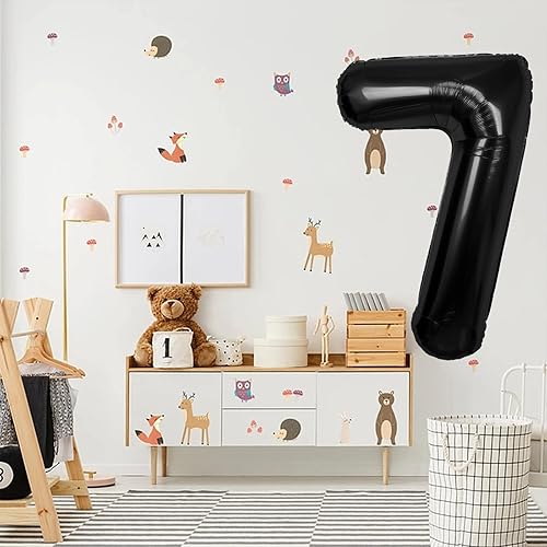 Miniatura 3 de Globos negros de 40 pulgadas con el número 17, gigantes, grandes, de papel de aluminio de Mylar con el número 17, suministros de decoración para
