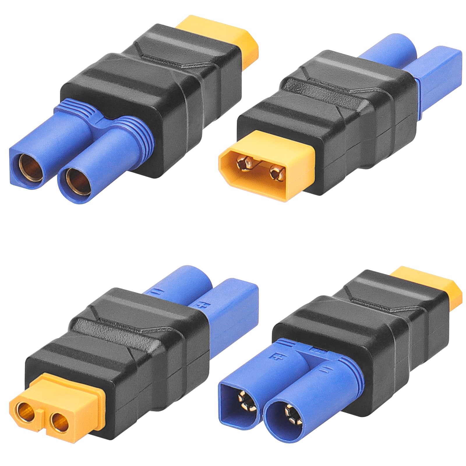 daitoku XT60 Male to EC5 Female Connector and XT60 Female to EC5 Male Mould Type Adapter no Wire RC Battery Adapter Compatible with RC Car Truck