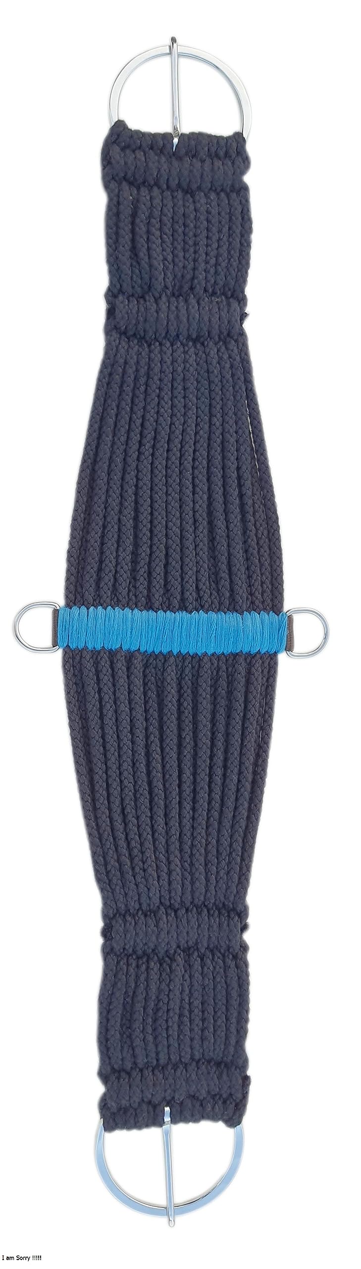 SHOWMEN CRAFT Horse Western 25 Strand Double Weave Mohair Roper Girth- Breathable Saddle Girth with Stainless Steel Buckles