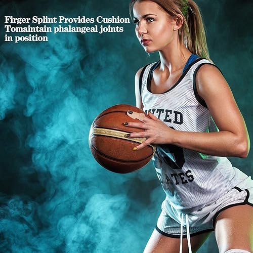 Miniatura 7 de Havenport 15 soportes de férula para dedos, férulas de dedo meñique de mazo, protector de dedos de plástico para artritis baloncesto, inmovilizador